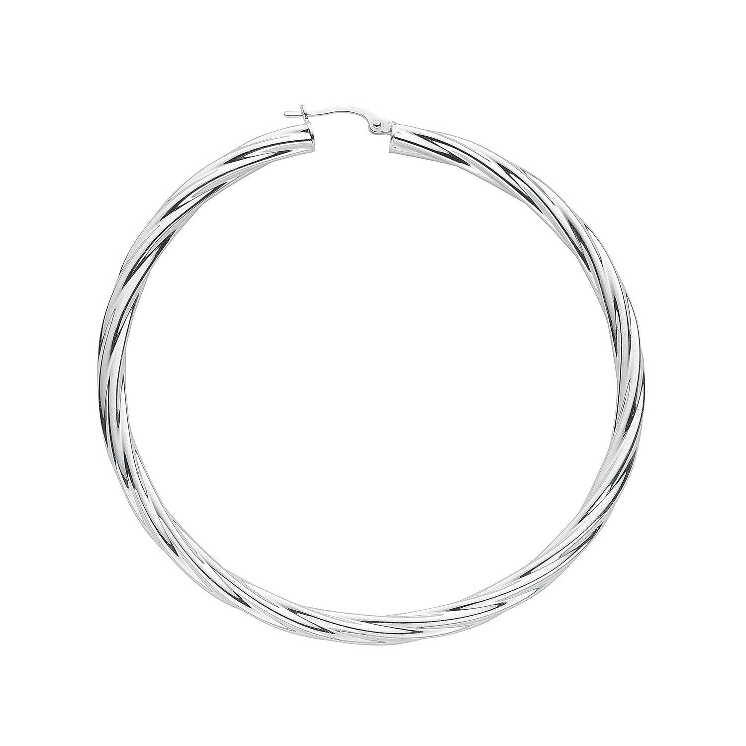 Silver Twisted Hoop Earrings - Fine Ring - Certified Authentic - Swiss Made - UK Stock – Luxury Jewellery by Imperial